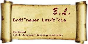 Brünauer Letícia névjegykártya